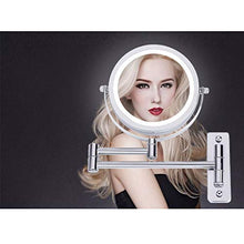 Specchio per Trucco a LED da Parete, Makeup Vanity Mirror, Specchio cosmetico per Trucco 5X, Specchio da Parete Pieghevole da 6 Pollici per Specchio da Barba