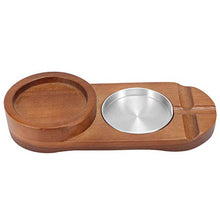 Vassoio per tazza da whisky durevole Supporto per sigari in legno Accessorio per whisky Vassoio in vetro per whisky Posacenere(Oval (with ashtray))