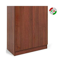 WEBMARKETPOINT Armadio scarpiera Noce Antico in legno nobilitato 2 ante-4 ripiani 130x71x38