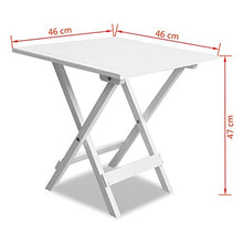 vidaXL Legno di Acacia Tavolino da caffè da Giardino Pieghevole Bianco Tavolo