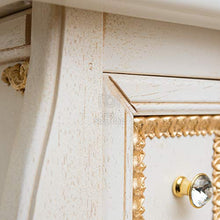 SHOP CHIC Mobile Bagno 105 cm Barocco in Tinta Avorio decapè Completo di specchiera