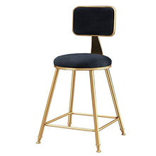 YS Sedia Imbottita da Pranzo Cucina con Schienale Gambe in Metallo Dorato Sedile in Velluto con Cuscinetto, Sgabello da Bar,65 cm,65 cm