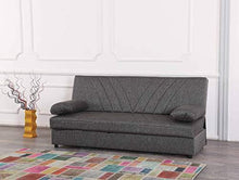 SUR Divano Letto 3 POSTI Fiji con CASSETTONE Colore Marrone - L180 x H88 xP78 - Arredi Casa