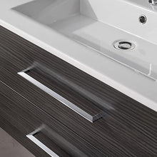 Fackelmann - Set di mobili da Bagno appesi con lavabo e Specchio a LED, 100 cm, 3 Pezzi, Colore: Marrone Scuro