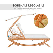 Outsunny Sdraio da Giardino 2 Posti con Schienale Reclinabile 3 Livelli, Tetto e Cuscini, 210x155x175cm Beige