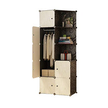 Armadio fai da te portatile salvaspazio Armoire cubo profondo con asta appendiabiti Rollsnownow, metallo, 75x47x183cm