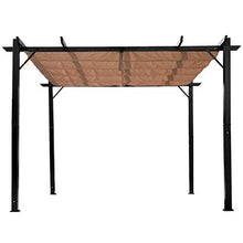 miozzi Pergola da Giardino 3X4m in Alluminio con Telo Scorrevole Nera e Beige