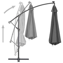 Tidyard Ombrellone da Giardino con Palo, Ombrello Parasole da Esterno in Alluminio, Ombrellone da Esterni, Ombrellone a Sbalzo 350 cm Antracite