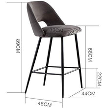 Y&MoD Sgabelli da Bar in Velluto Sedie Cucina Alta con Schienale e Gambe Metallo,Poggiapiedi Placcato Oro per Bar, Caffè,Carico massimo 130 kg/H