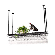 QTWW Portabottiglie da Parete Regolabile in Altezza a soffitto Appeso a soffitto in Metallo ripiano Porta Bicchieri (Dimensioni: 80 * 35 cm)