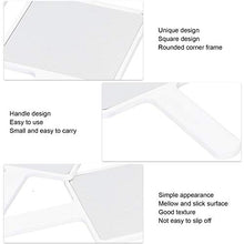 Specchio da trucco, 2 pezzi con manico singolo laterale, specchio cosmetico portatile per salone di bellezza, colore: bianco