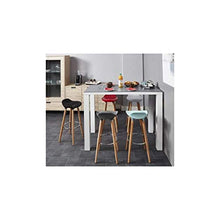 Sgabello da bar di design, base in legno, colore: rosso, 51 x 51 x 80 cm