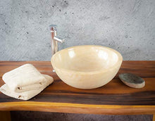 Rococo - Lavabo in onice tipo ciotola rotonda (immagini realistiche). Dimensioni: 40 x 40 x 15 cm