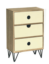 EliteKoopers - Mobile da tavolo rustico con 3 cassetti e gambe in filo metallico, 1 pezzo