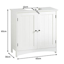 Flyelf Armadietto sotto Lavabo,Mobiletto sotto Lavello con 2 Ante 2 Scompartimenti Ripiani 60 * 30 * 60 cm