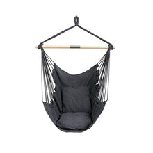 Sedia a Battente a Hammock, con 2 Cuscini Imbottiti Extra e Barra di Supporto in Legno, Anti-Rollover Coperta all'aperto a Handing Hammock Sedia Altalena