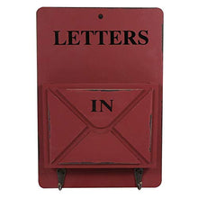 Cassetta Postale in Legno, Decorazione per Casa, Rosso/Grigio/Bianco (W261801 Rosso)