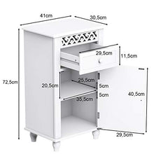 DREAMADE Comodino Elegante e Moderno in Legno di Pino, Comodino per Letto e Divano, Tavolino Laterale con Cassetto e Ripiano, Ideale per Soggiorno e Camera da Letto, 41 x 30,5 x 72,5cm, Bianco