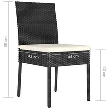 FAMIROSA Sedie da Pranzo per Giardino 4 pz in Polyrattan Nero-5107