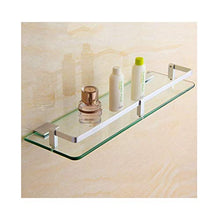 XZhstes - Scaffale da parete in vetro temperato da 7 mm, con barra in alluminio, per vasca da bagno, doccia, organizer per organizer (dimensioni: 60 cm x 50 cm)