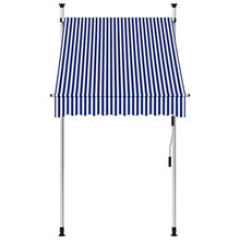 Tidyard Tenda da Sole Retrattile Manuale, Tenda da Balcone 100 cm a Strisce Blu e Bianche
