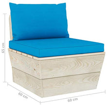 vidaXL Divano Centrale da Giardino su Pallet e Cuscini Legno di Abete