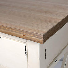 Comodino in legno bianco crema, vintage, stile rustico, retro