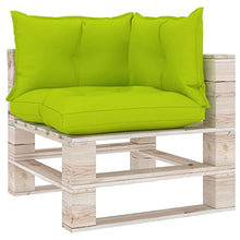vidaXL Cuscini per Divano Pallet 3 pz Verde Brillante in Tessuto