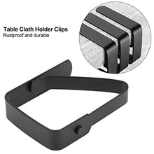Fransande - Confezione di 8 clip per tovaglia in acciaio inox, clip per tovaglia da picnic, colore: Nero