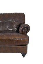 Divano loungessa, Pembury, 3 posti, in pelle, stile vintage, divano da club - Arredi Casa