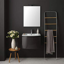 Kiamami Valentina MOBILE BAGNO CON LAVABO SOSPESO GRIGIO LUCIDO SPECCHIO RETTANGOLARE | RIVA