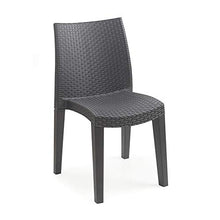 Tomaino Set 4 sedie e 1 Tavolo in plastica Simil Rattan