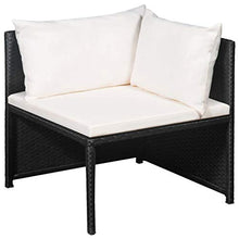 SKM Set Divani da Giardino 12 pz con Cuscini in Polyrattan Nero (62.6kg)