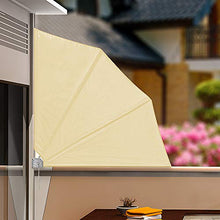 Deuba Tenda da Balcone a ventaglio Supporto per Parete 140x140cm Protezione dal Sole Privacy Beige