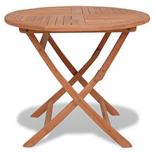 vidaXL Massello di Teak Tavolo Pieghevole per Esterno Rotondo Arredo Giardino