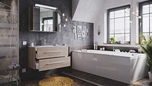Set di mobili da bagno Firenze 90 2 parti rovere chiaro e armadio specchio
