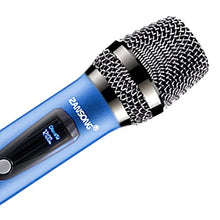 ASFD Microfono da Canto Wireless Durevole Comodo Microfono Ricaricabile Rosso + Blu