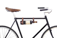 Bicycle Wine Carrier Rack Bottle Holder Perfect for Taking Wine - Brown Leather by Oopsmark