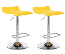 CLP Set 2 Sgabelli Bar Dyn In Similpelle I Coppia Sedie Da Cucina Bancone Con Poggiapiedi, Colore:rosso