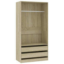 Tidyard Armadio Rovere Sonoma 100x50x200 cm in Truciolato con 3 cassetti