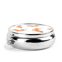 Scatola portapillole a 3 scomparti, senza cuciture, modello Corgi, per animali domestici, set di lusso da viaggio, in metallo, rotondo, argento, pillole, vitamine e olio di pesce