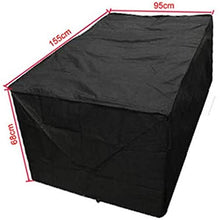 THJ Set di Mobili da Giardino per Esterni, Rivestimento per Mobili in Tessuto Oxford 210D Resistente all'Acqua E Resistente per Set di Cubi, Mobili da Giardino (155 * 95 * 68cm,Nero)