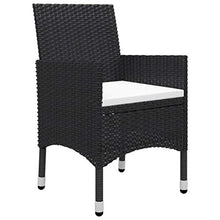 FAMIROSA Set da Bistrot per Giardino 3 pz in Polyrattan e Vetro Nero-8358