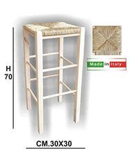 SGABELLO LEGNO SEDUTA PAGLIA H.70 GREZZO GIAQUINTO