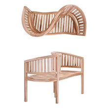 vidaXL Legno Massello di Teak Panca a S da Giardino Panchina Esterno Interno