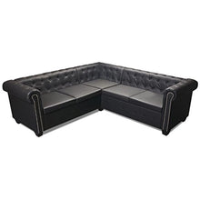 vidaXL Divano Divani Poltrone Salotto Chersterfield 5 Posti Pelle Artificiale