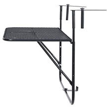 FAMIROSA Tavolo da Balcone Nero 60x40 cm in Acciaio