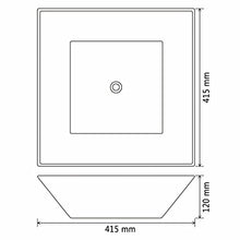 lavabo Quadrato in Ceramica per bagno Interno 41,5 x 41,5 x 12 cm Bianco