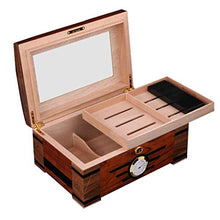 ZYING Vetro Igrometro e umidificatore Rettangolare - Desktop Cigar Humidor Superiore di Vetro Cigar Box di stoccaggio