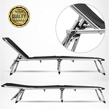 MaxxGarden, lettino prendisole pieghevole da campeggio, sdraio relax in alluminio, 189 x 59 cm, nero